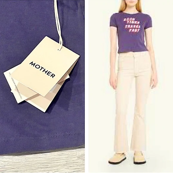 MOTHER, XL, Ringer T-shirt, Crop, Couture, Designer, $105, Graphic Tee, NWT! - Picture 12 of 14